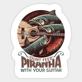 Surreal weird piranha guitar reminder tshirt mug Sticker